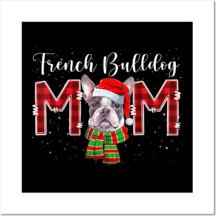 Cute Santa Scarf Dog French Bulldog Mom Christmas Dog Lover Posters and Art